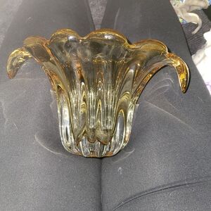Elegant Amber Glass Vase